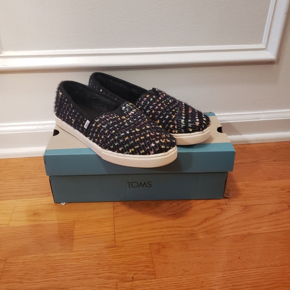 TOMS Black Chenille Alpargata Cupsole - Picture 2 of 11